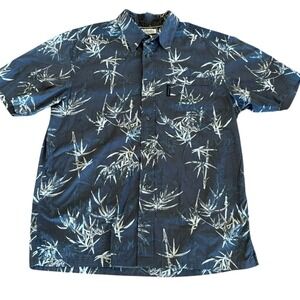 Columbia Men's Bamboo Print Short Sleeve Button Down Cotton Shirt Size L